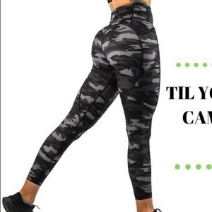 Til You Collapse effortless black camo leggings